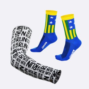 Kit Manguito HUPI Run Branco e Meia HUPI Goiás