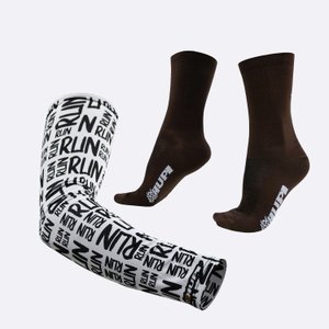 Kit Manguito HUPI Run Branco e Meia HUPI Lisa Dourado