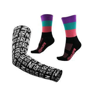 Kit Manguito HUPI Run Preto e Meia HUPI Napolitano