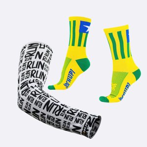 Kit Manguito HUPI Run Branco e Meia HUPI Piaui