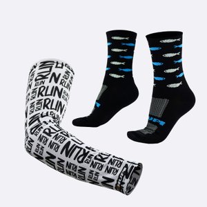 Kit Manguito HUPI Run Branco e Meia HUPI Sardinha