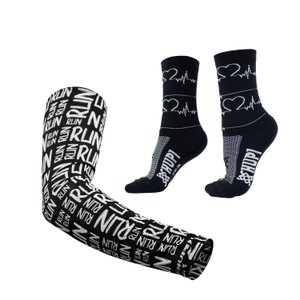 Kit Manguito Preto e Meia Heart Beat Preto - LT para pés menores 34-38