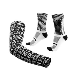 Kit Manguito HUPI Run Preto e Meia HUPI Biometria Branco