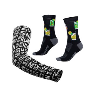 Kit Manguito HUPI Run Preto e Meia HUPI Drinks Preto