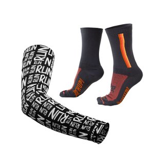 Kit Manguito HUPI Run Preto e Meia HUPI Lassen Grafite