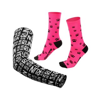 Kit Manguito Preto e Meia Love Pets Rosa - LT para pés menores 34-38