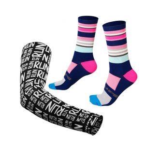 Kit Manguito Preto e Meia Quadra Azul - LT para pés menores 34-38