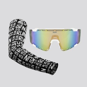 Kit Manguito Preto e Óculos Vapor Branco - Lente Rosa Claro Espelhado