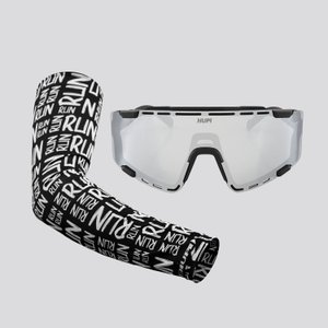 Kit Manguito Preto e Óculos Vapor Preto - Lente Cinza Espelhado