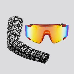 Kit Manguito Preto e Óculos Vapor Vermelho e Preto - Lente Vermelho Espelhado