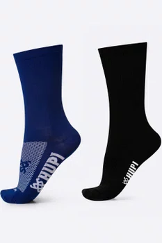 Kit Meia Hupi Corrida Ciclismo com 02 Pares Plus 42 ao 46 Preto e Azul