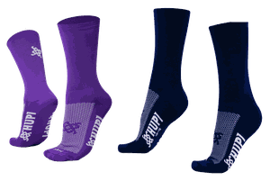 Kit Meia Hupi Corrida Ciclismo Com 02 Pares Roxo E Azul