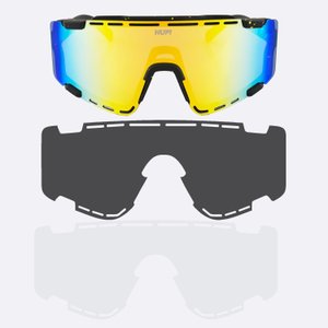 Kit Óculos de Sol HUPI Vapor Preto e Amarelo com 2 Lentes extras