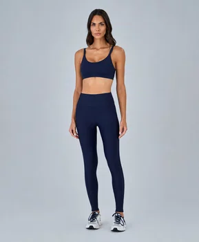 Legging Elástico Personalizado Alto Giro Feminina Azul