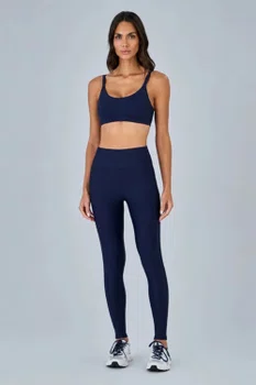 Legging Elástico Personalizado Alto Giro Feminina Azul