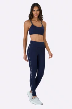 Legging Elástico Personalizado Alto Giro Feminina Azul
