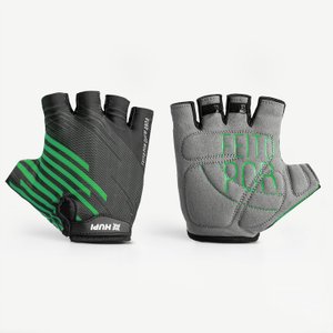 Luva Ciclismo HUPI Eco Dedo Curto Label Verde