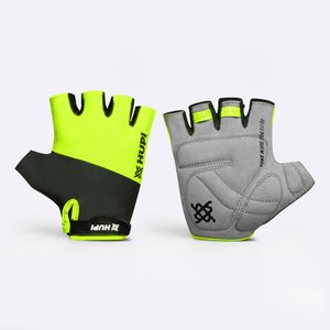 Luva Ciclismo HUPI Tour Dedo Curto - Amarelo Neon