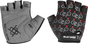 Luva Ciclismo HUPI Eco Dedo Curto Love Bike Preto