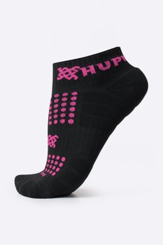 Meia Curta para Corrida HUPI - Running Pro Preto/Rosa