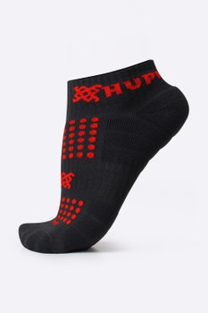 Meia Curta para Corrida HUPI - Running Pro Preto/Vermelho