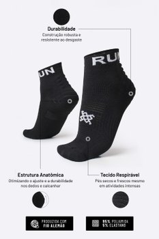 Meia para corrida modelo curto e invisível HUPI – Óculos, Meias