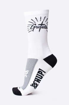 Meia Gratidão Branco/Preto HUPI - LT para pés menores 34-38