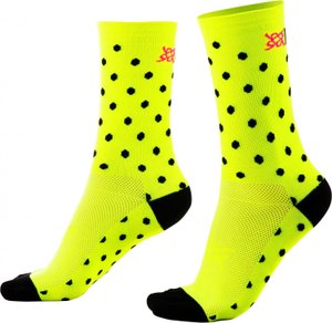 Meia HUPI Amarelo Neon Dots -  LT para pés menores 34-38
