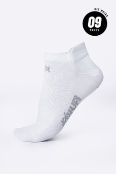 Meia HUPI Casual Invisível Algodão Branco - Kit 09 Pares Unissex