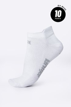 Meia HUPI Casual Invisível Algodão Branco - Kit 10 Pares Unissex
