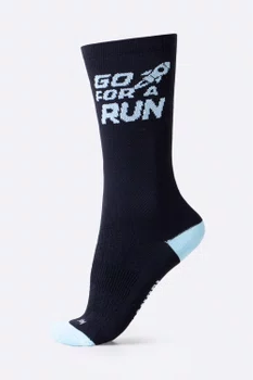 Meia HUPI Go For a Run Preto/Azul Meia HUPI Go For a Run Preto/Azul