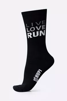 Meia HUPI Live Love Run Preto - LT para pés menores 34-38