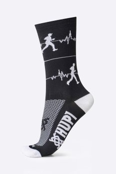 Meia HUPI Run Beats Preto - LT para pés menores 34-38