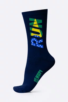 Meia HUPI Run Brasil Azul Marinho LT 34-38