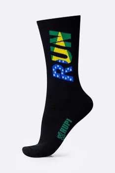 Meia HUPI Run Brasil Preto