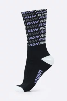 Meia HUPI Run Tri Preto e Roxo Pés Menores 34-38