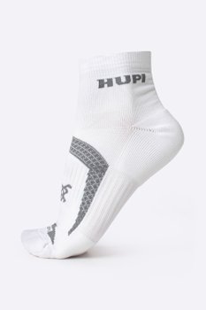 Meia HUPI Running Pro Prime Branco e Cinza - Tamanho Plus 42-46