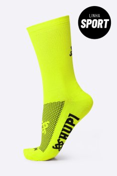 Meia HUPI Sport Amarelo Neon Liso