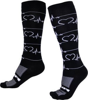 Meia Longa HUPI Heart Beat Preto