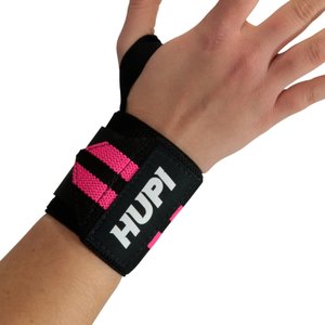 Munhequeira HUPI Elástica 75mm Preto/Rosa