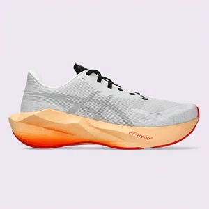 Tênis ASICS Novablast 6 Masculino Branco e Coral