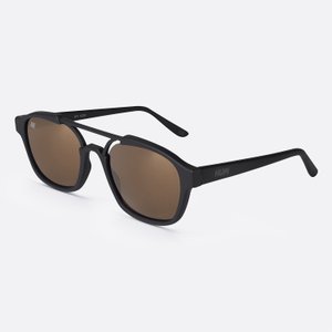 Óculos de Sol HUPI Berlin Preto Fosco com Lente Dourada