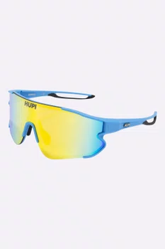 Óculos de Sol HUPI Bornio Azul/Preto - Lente Dourado Espelhado