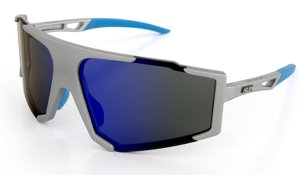 Óculos de Sol HUPI Force Prata/azul - Lente Azul Espelhado