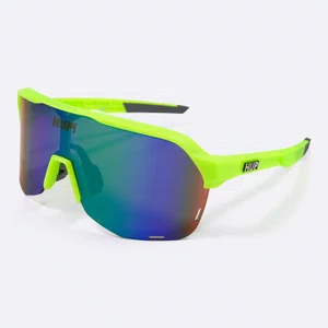 Óculos de Sol  HUPI Huez Amarelo Neon/Cinza - Lente Azul Espelhado