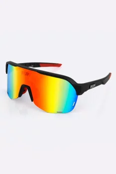 Óculos de Sol HUPI Huez Preto e Vermelho - Lente Dourado
