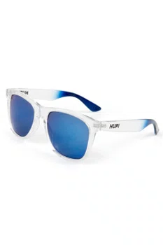 Óculos de Sol HUPI Luppa Armação Cristal/Azul Lente Azul Espelhado - para rostos GRANDES