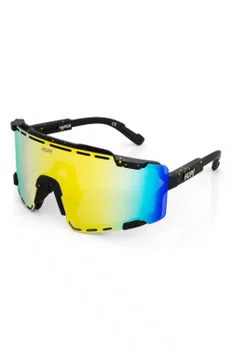 Óculos de Sol HUPI Vapor Preto e Amarelo - Lente Amarelo Espelhado