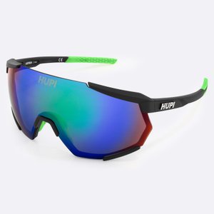 Óculos de Sol HUPI Aspen Armação Preto Lente Verde Espelhado Óculos de Sol HUPI Aspen Armação Preto Lente Verde Espelhado