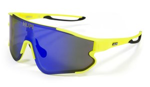 Óculos de Sol HUPI Bornio Amarelo Neon - Lente Azul Espelhado